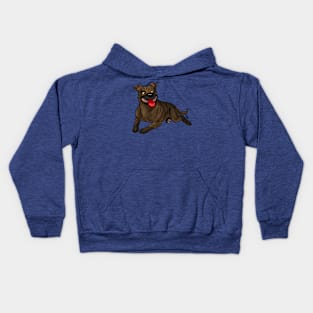 Dog - Staffordshire Bull Terrier - Brindle Kids Hoodie